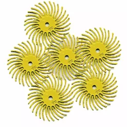 Foredom Scoth-Brite Radial Bristle Discs - 1" Dia. Yellow -80 Grit - 6 Pack A-4534-6