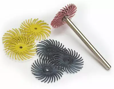 Foredom Scoth-Brite Radial Bristle Discs - 3/4" Dia. 10 Pc Assortment 3/ 80, 400 & 6 Micron + A-M6 Mandrel - AK4519 1 Foredom Scoth-Brite Radial Bristle Discs - 3/4" Dia. 10 Pc Assortment 3/ 80, 400 & 6 Micron + A-M6 Mandrel - AK4519