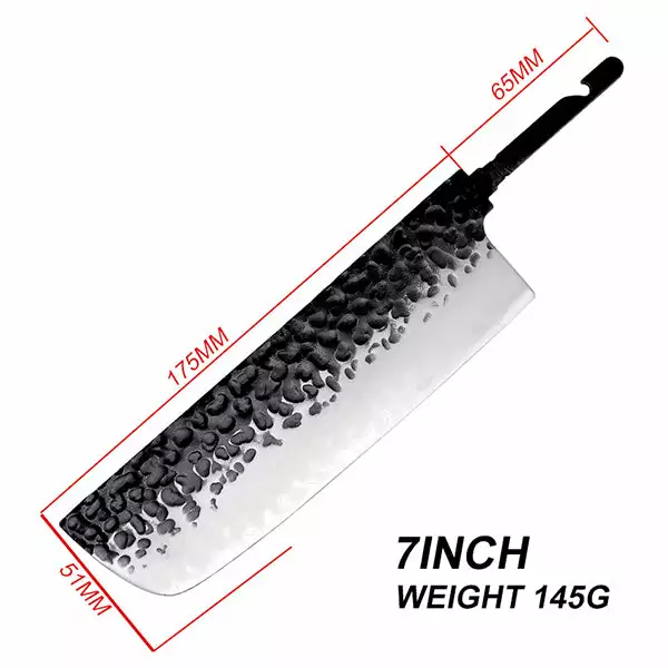 Japanese Style Nakiri Knife 7" - Damascus AUS10 3 Layer- Hidden Tang - 2 Japanese Style Nakiri Knife 7" - Damascus AUS10 3 Layer- Hidden Tang - - Image 2