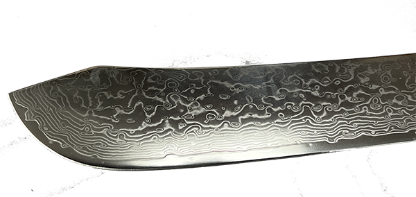* VG10 Raindrop Pattern - Butcher Knife Blank - 14.25" AOL - VG10 Damascus 2 * VG10 Raindrop Pattern - Butcher Knife Blank - 14.25" AOL - VG10 Damascus - Image 2