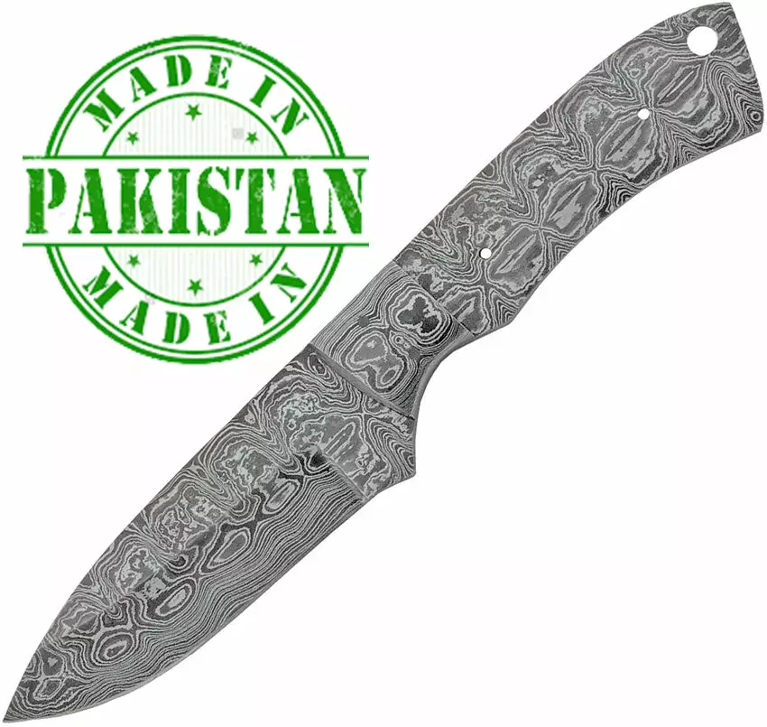 Economy - 8.25" Camp Knife Full Tang Damascus Blade Blank W/Bolster 1 Economy - 8.25" Camp Knife Full Tang Damascus Blade Blank W/Bolster