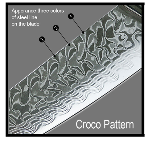 **Awabi Complete Kitchen Knife 4 Pc Set - With Abalone In Resin Handles And Mosaic Pin - AUS-10 Damascus Steel 3 **Awabi Complete Kitchen Knife 4 Pc Set - With Abalone In Resin Handles And Mosaic Pin - AUS-10 Damascus Steel - Image 3