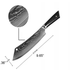 * VG10 Hidden Tang - Wave Pattern - 9.5" Chef / Cleaver - VG10 Damascus - A -tools Sales Shop DGKLKPNG2