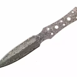 Damascus: San Mai Boot Knife - Double Edge