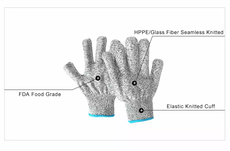 Victorinox Siza Brand - Custom Level 5 HPPE Food / Safety Anti Cut Gloves - Cut Resistant - Size: XL 4 Victorinox Siza Brand - Custom Level 5 HPPE Food / Safety Anti Cut Gloves - Cut Resistant - Size: XL - Image 4