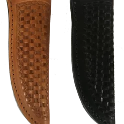 Knife Sheath Tooled Leather - SH300 - 1 1/8" Opening And A 5 1/8" Length - Hand Made In USA