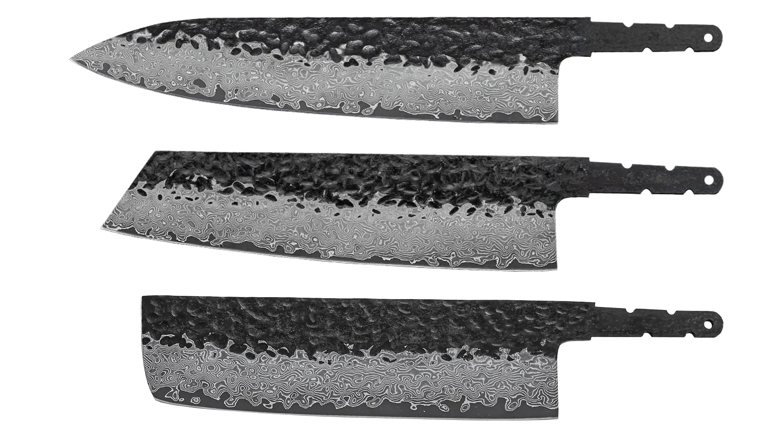 Japanese Style Chef Kitchen Knife Set - Damascus- Hidden Tang - WW948 1 Japanese Style Chef Kitchen Knife Set - Damascus- Hidden Tang - WW948