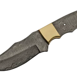 Economy - 8" Kainna Clip Point - Brass Bolster - FULL TANG DAMASCUS BLADE BLANK
