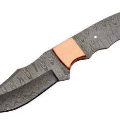 Economy - 8" Kainna Clip Point - Copper Bolster - FULL TANG DAMASCUS BLADE BLANK
