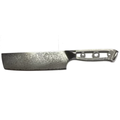 * VG10 Raindrop Pattern - Nakiri Knife Blank - 12" AOL - VG10 Damascus