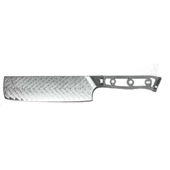 * VG10 Feather Pattern - Nakiri ( Veggie Knife ) Knife Blank - 12" OAL - 6.5" Cut