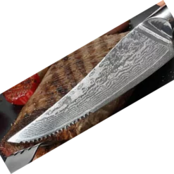 * VG10 Raindrop Pattern - Steak Knife, Big Tex SerratedVG10 Damascus -tools Sales Shop SC152