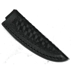 Knife Sheath Leather - SHWWA-Blk - BW - 3/4" Opening And A 3.75" Length - Black Basket Weave