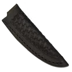 Knife Sheath Leather - SHWWA-DB -BW - 3/4" Opening And A 3.75" Length -Dark Brown Basket Weave