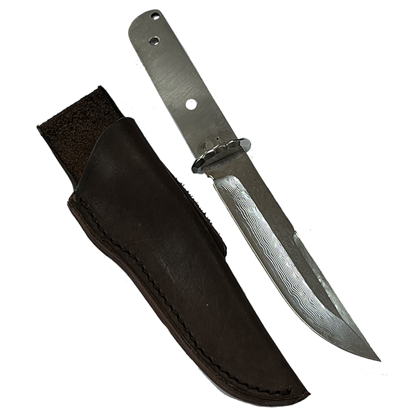 Custom Leather Knife Sheath Leather - SHWW4 - 1 5/8" Opening And A 6 1/8"" Length With Belt Loop. Fits San Mai Damascus Tanto Knife Kit 2 Custom Leather Knife Sheath Leather - SHWW4 - 1 5/8" Opening And A 6 1/8"" Length With Belt Loop. Fits San Mai Damascus Tanto Knife Kit - Image 2