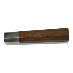 **Knife Scales - Hidden Tang - 90% Finished Octagonal Handles - Stabilized Wood With Silver Colored Metal Band