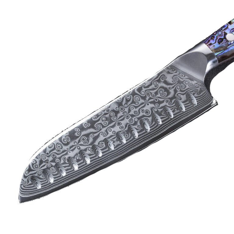 * VG10 Raindrop Pattern - Santoku San Mai Damascus Chef Knife Blank - 12" OAL - 7" Cut 3 * VG10 Raindrop Pattern - Santoku San Mai Damascus Chef Knife Blank - 12" OAL - 7" Cut - Image 3