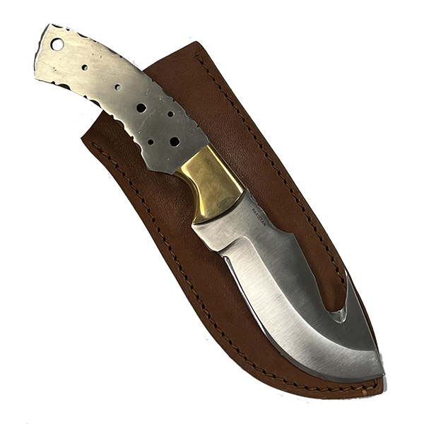 Economy - Mathew's Guthook Blade W/ Brass Bolster 9" Overall - S.S. 3 Economy - Mathew's Guthook Blade W/ Brass Bolster 9" Overall - S.S. - Image 3