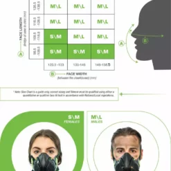 Stealth P3 Half Mask C/w Twin Hepac Filters - Respirator - Small / Medium -tools Sales Shop stealth mask facemask size chart 1024x1024 e7d2b8df c3d4 4b6a 96a9 cfb669e6c17d